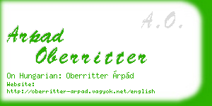 arpad oberritter business card